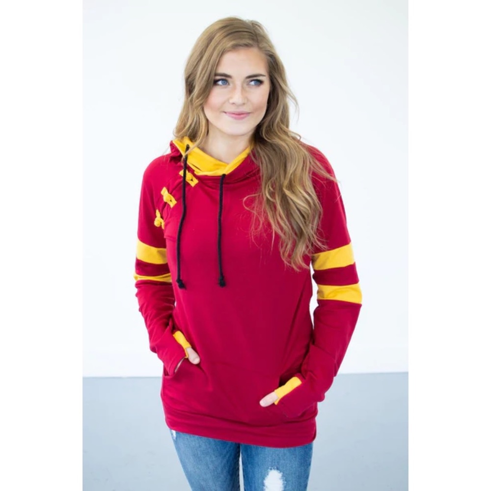 NWT Rogue Society Apparel® Maroon/Gold Varsity Hoodie